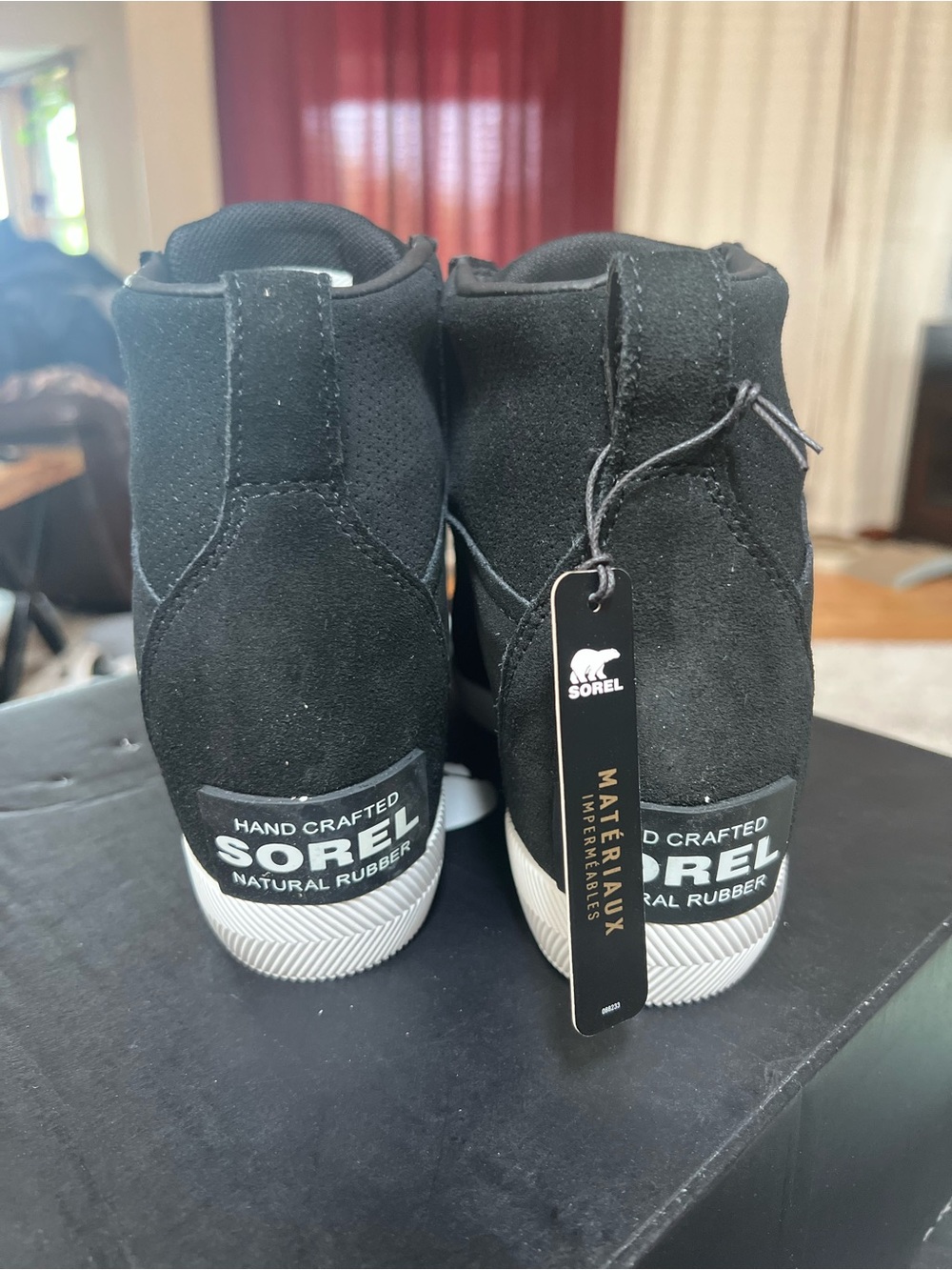 Sorel Black Suede Waterproof Out N About Pull On Wedge sneaker boots - Picture 5 of 6